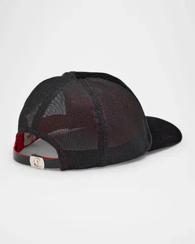 Christian Louboutin Men's Aliochitto Velvet Trucker Hat | Thumbnail 2