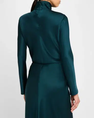 Giorgio Armani Silk Turtleneck Long-Sleeve Blouse | Thumbnail 2 Giorgio Armani Silk Turtleneck Long-Sleeve Blouse | Thumbnail 2