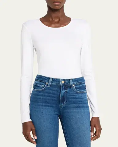 Lafayette 148 New York Scoop-Neck Stretch Cotton T-Shirt | Thumbnail 4 Lafayette 148 New York Scoop-Neck Stretch Cotton T-Shirt | Thumbnail 4