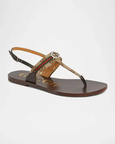 Gucci Kika GG Flat Thong Slingback Sandals | Thumbnail 2 Gucci Kika GG Flat Thong Slingback Sandals | Thumbnail 2