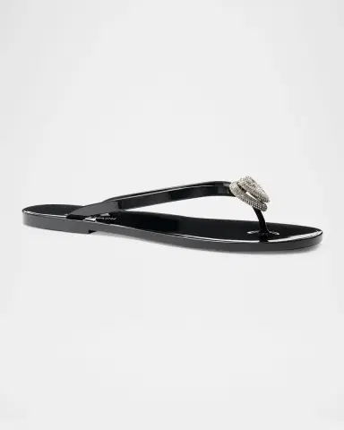 MACH & MACH Double Heart Rubber Thong Sandals | Thumbnail 2 MACH & MACH Double Heart Rubber Thong Sandals | Thumbnail 2