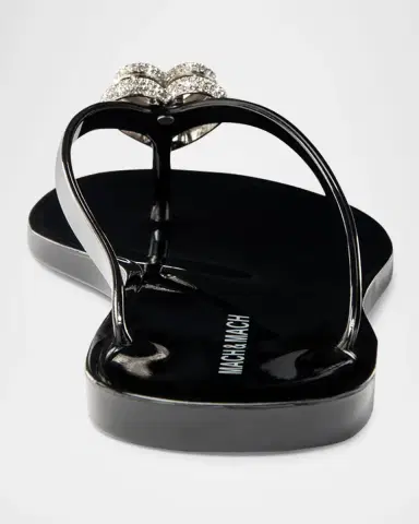 MACH & MACH Double Heart Rubber Thong Sandals | Thumbnail 3 MACH & MACH Double Heart Rubber Thong Sandals | Thumbnail 3