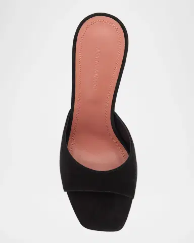 Amina Muaddi Lupita Suede Pedestal Mule Sandals | Thumbnail 6 Amina Muaddi Lupita Suede Pedestal Mule Sandals | Thumbnail 6