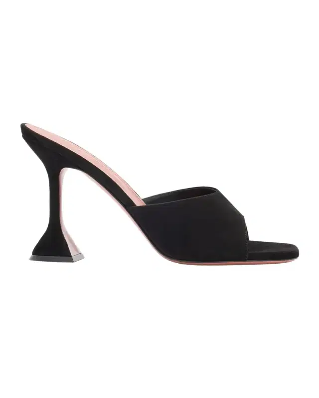 Amina Muaddi Lupita Suede Pedestal Mule Sandals