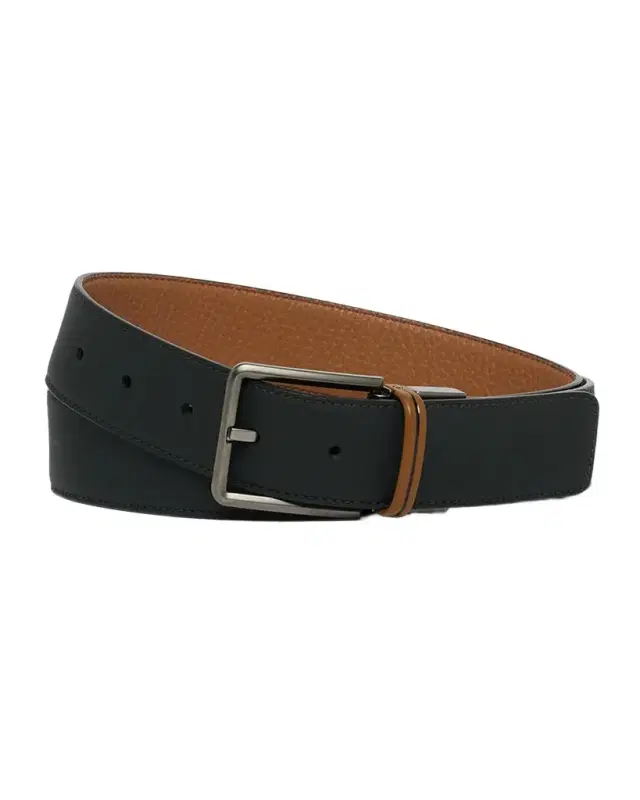 Men's Signifier Stripe Reversible Leather Belt