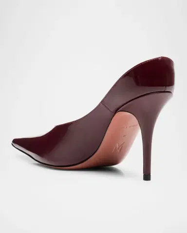 Amina Muaddi Anok Patent Leather Mule Pumps | Thumbnail 3