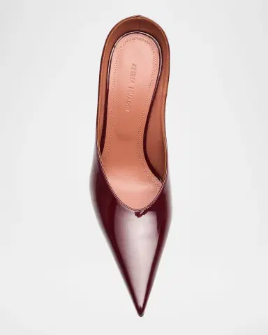 Amina Muaddi Anok Patent Leather Mule Pumps | Thumbnail 5