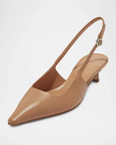 aeyde Catrina Leather Kitten-Heel Slingback Pumps | Thumbnail 2