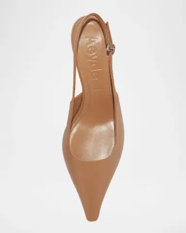 aeyde Catrina Leather Kitten-Heel Slingback Pumps | Thumbnail 4