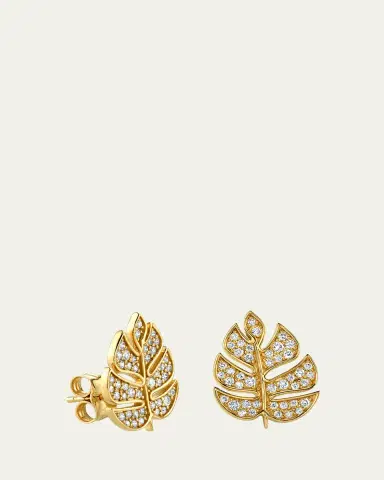 Sydney Evan Medium Monstera Leaf Stud Earrings | Thumbnail 2 Sydney Evan Medium Monstera Leaf Stud Earrings | Thumbnail 2