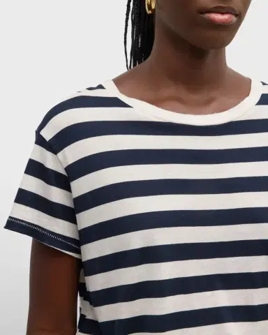 Nili Lotan Brady Striped Short-Sleeve T-Shirt | Thumbnail 5