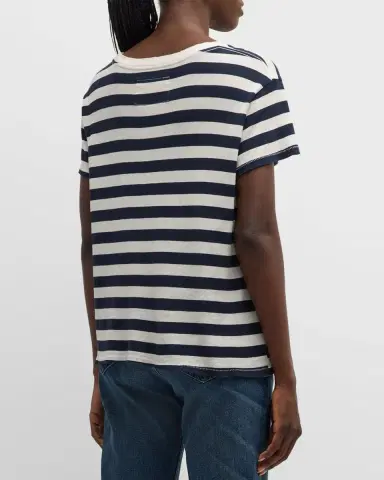 Nili Lotan Brady Striped Short-Sleeve T-Shirt | Thumbnail 6