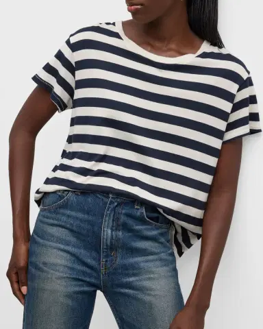 Nili Lotan Brady Striped Short-Sleeve T-Shirt | Thumbnail 7
