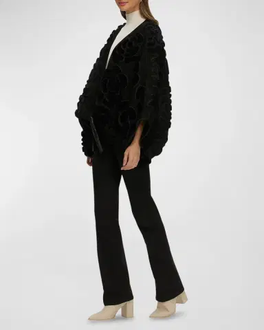 Gorski Select Shearling Lamb Floral Embroidered Reversible Jacket | Thumbnail 2 Gorski Select Shearling Lamb Floral Embroidered Reversible Jacket | Thumbnail 2