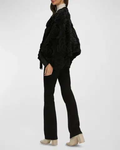 Gorski Select Shearling Lamb Floral Embroidered Reversible Jacket | Thumbnail 3 Gorski Select Shearling Lamb Floral Embroidered Reversible Jacket | Thumbnail 3
