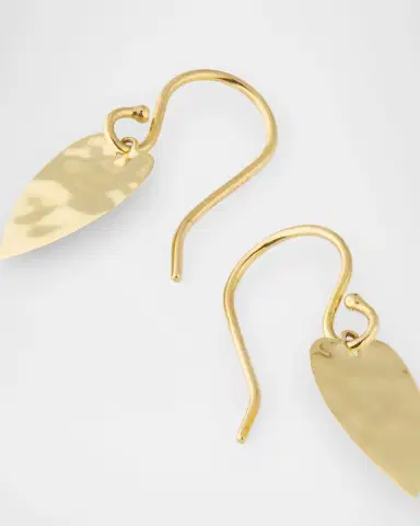 Ippolita Classico Crinkle Mini Heart Shape Drop Earrings in 18K Gold | Thumbnail 3