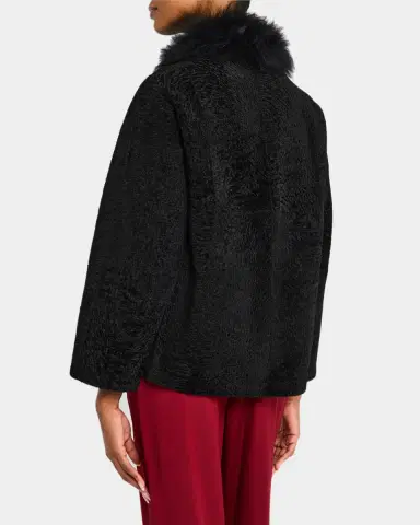 Gorski Reversible Lamb Shearling Jacket With Mongolian Lamb Shearling Collar | Thumbnail 2 Gorski Reversible Lamb Shearling Jacket With Mongolian Lamb Shearling Collar | Thumbnail 2