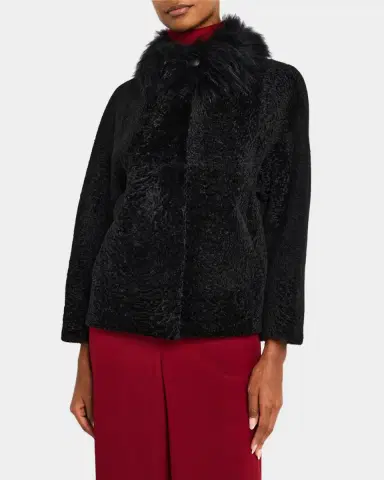 Gorski Reversible Lamb Shearling Jacket With Mongolian Lamb Shearling Collar | Thumbnail 3 Gorski Reversible Lamb Shearling Jacket With Mongolian Lamb Shearling Collar | Thumbnail 3