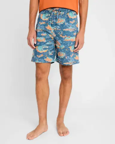 Derek Rose Men's Ledbury Seascape Cotton Lounge Shorts | Thumbnail 4