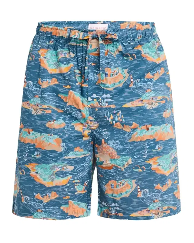 Men 's Ledbury Seascape Cotton Lounge Shorts