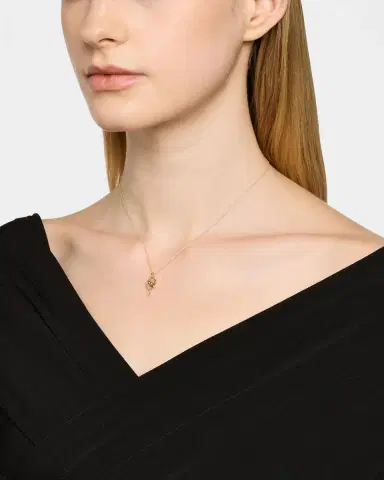 Sydney Evan 14K Yellow Gold Pickleball Charm Necklace with Diamonds | Thumbnail 2