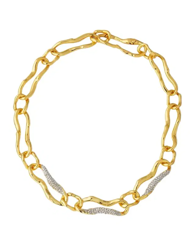 ALEXIS BITTAR Brut Gold Curved Link Necklace, 18"L