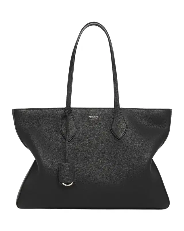 Star Zip Leather Tote Bag