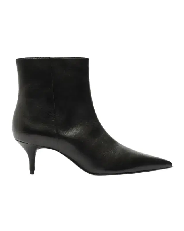 Schutz Mikki Leather Kitten Zip Booties