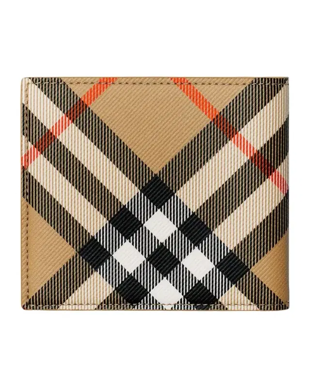 Burberry Men 's Check Bifold Wallet