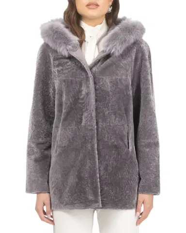 Gorski Reversible Textured Lamb Shearling Parka With Merinillo Lamb Shearling Trim | Thumbnail 1 Gorski Reversible Textured Lamb Shearling Parka With Merinillo Lamb Shearling Trim | Thumbnail 1