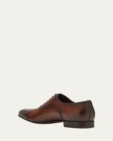 Santoni Men's Darian Calfskin Leather Oxfords | Thumbnail 3