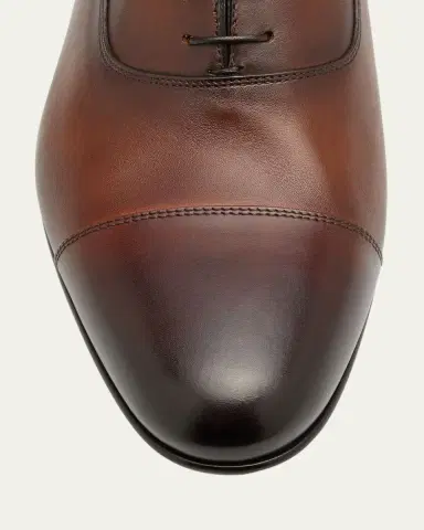 Santoni Men's Darian Calfskin Leather Oxfords | Thumbnail 4