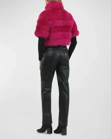 Gorski Reversible Merinillo Lamb Shearling Bolero Jacket With Cropped Sleeves | Thumbnail 3