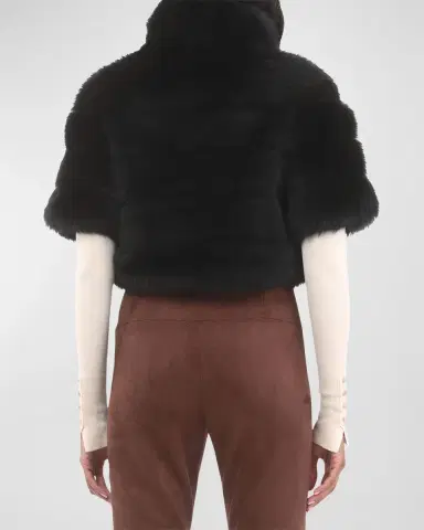 Gorski Reversible Merinillo Lamb Shearling Bolero Jacket With Cropped Sleeves | Thumbnail 21