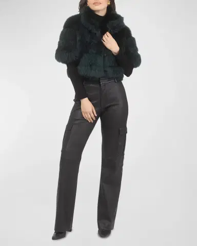 Gorski Reversible Merinillo Lamb Shearling Bolero Jacket With Cropped Sleeves | Thumbnail 24