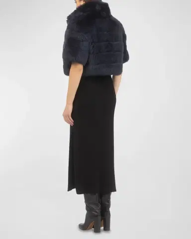 Gorski Reversible Merinillo Lamb Shearling Bolero Jacket With Cropped Sleeves | Thumbnail 8