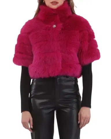 Gorski Reversible Merinillo Lamb Shearling Bolero Jacket With Cropped Sleeves | Thumbnail 1