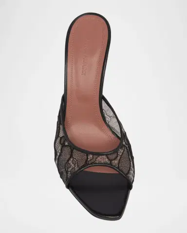 Amina Muaddi Alexa Lace Stiletto Mule Sandals | Thumbnail 4