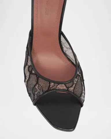 Amina Muaddi Alexa Lace Stiletto Mule Sandals | Thumbnail 5