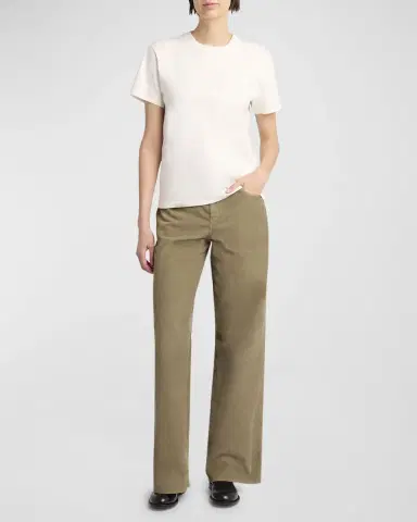 The Row Calibi Brushed Cotton Silk Jersey T-Shirt | Thumbnail 2 The Row Calibi Brushed Cotton Silk Jersey T-Shirt | Thumbnail 2