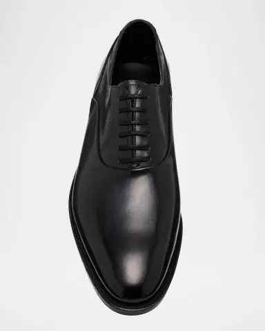 John Lobb Men's Edgar Leather Oxford Derby Shoes with Shoe Tree | Thumbnail 3