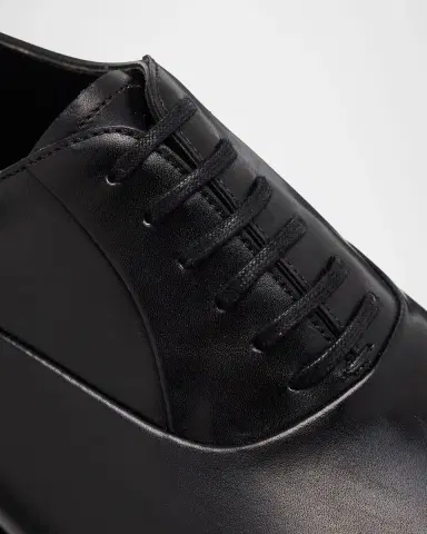 John Lobb Men's Edgar Leather Oxford Derby Shoes with Shoe Tree | Thumbnail 4