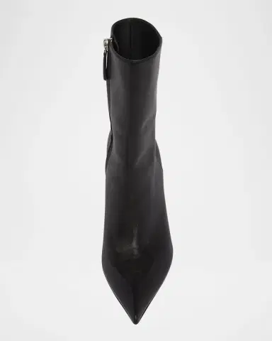 Amina Muaddi Christine Leather Zip Ankle Booties | Thumbnail 4