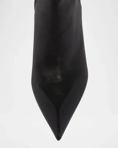 Amina Muaddi Christine Leather Zip Ankle Booties | Thumbnail 5