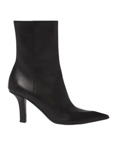 Amina Muaddi Christine Leather Zip Ankle Booties | Thumbnail 1