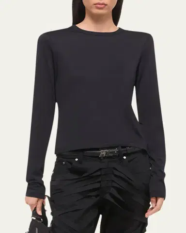 Helmut Lang Slim Long-Sleeve Logo Tee | Thumbnail 4 Helmut Lang Slim Long-Sleeve Logo Tee | Thumbnail 4
