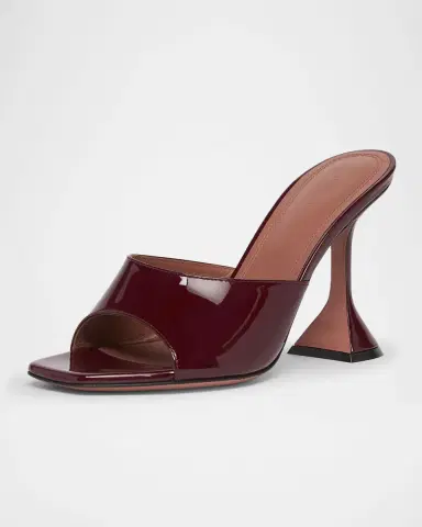 Amina Muaddi Lupita Patent Pedestal Mule Sandals | Thumbnail 2