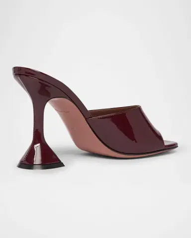 Amina Muaddi Lupita Patent Pedestal Mule Sandals | Thumbnail 3