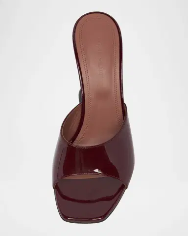 Amina Muaddi Lupita Patent Pedestal Mule Sandals | Thumbnail 4