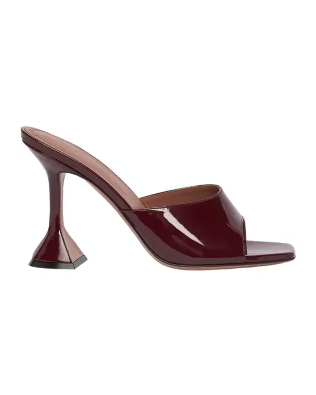 Amina Muaddi Lupita Patent Pedestal Mule Sandals